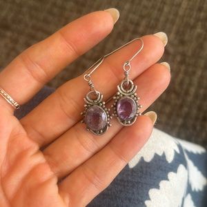 Beautiful handmade sterling silver amethyst earrings